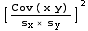[Cov ( x y)/s_x× s_y]^2