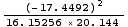 (-17.4492)^2/16.1526 ×20.144 